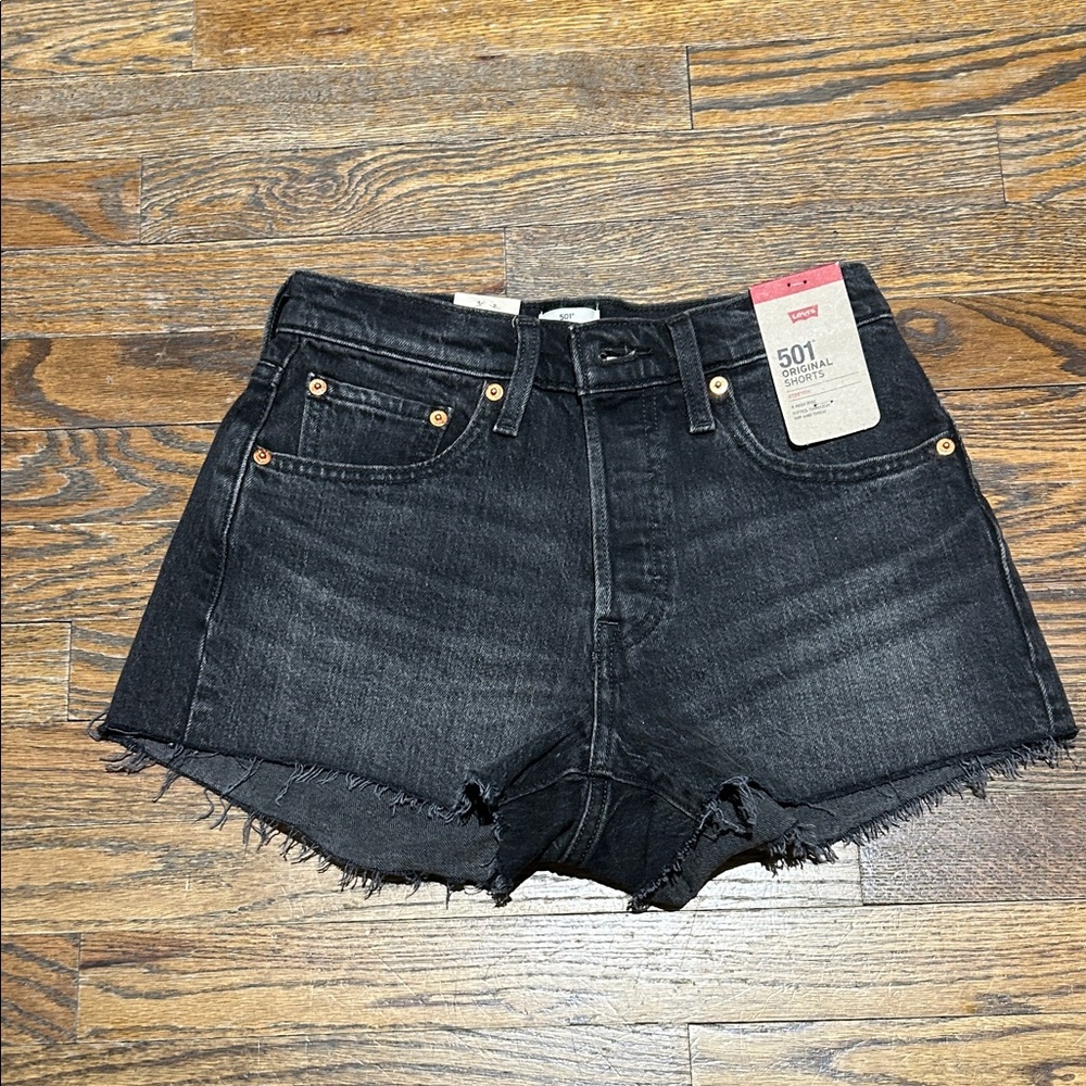 Levi's Women's Dark Denim Jean Shorts - Picture 1 of 11